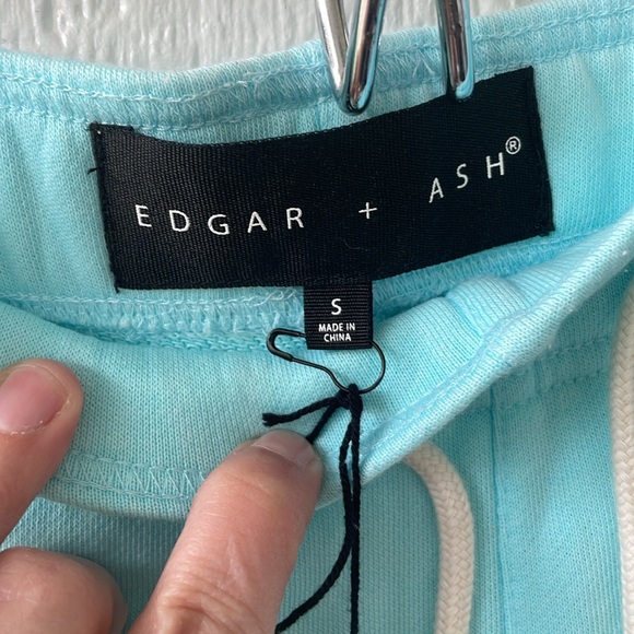 NWT EDGAR + ASH light bright blue sweatpants sz S - Picture 5 of 6